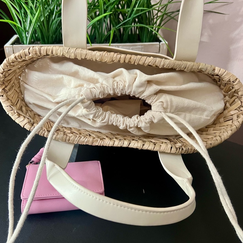 HOUSE OF HARLOW 1960 Woven Santorini Straw Basket Bag & Wallet - Picture 7 of 15